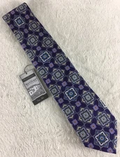 Daniel Cremieux Mantero Mens Silk Tie Navy Geometric Handmade In Italy $89