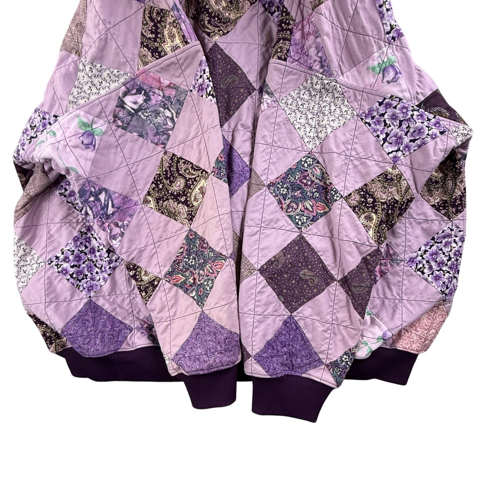 Vintage Patchwork Quilted Bomber Jacket Womens 2X… - image 11