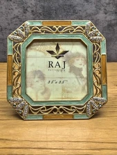 Jeweled Picture Frame RAJ 3.5x3.5” Vintage
