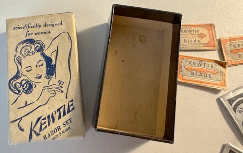 Vintage Kewtie Rasiermesser Set mit Etui Box und extra Klingen - Bild 3 von 4
