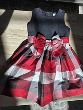 Gymboree Girls Holiday Christmas Lined Dress Plaid Dress w/ Bow Size 5