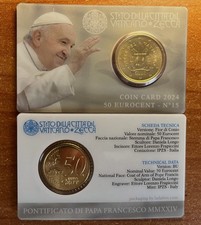 Vaticano 2024 50 Cent Papa Francesco FDC BU Coin Card N. 15