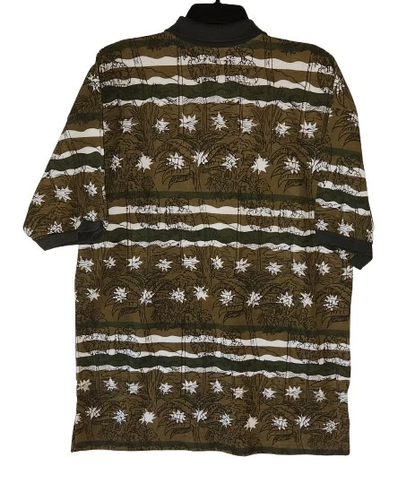 Camisa Polo De Colección Años 90 Wicked Palm Tree L Tropical Resort Wear OD Verde Rayas Nueva con Etiquetas Foto 4 de 4