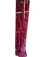 Pair of Long Burgundy Curtains Eyelet Top with Tie Backs Excellent Condition