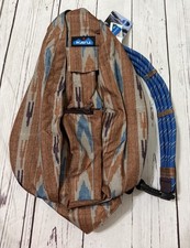 KAVU Rope Bag New Tumbleweed Ikat Brown Blue Sling Crossbody Backpack Canvas