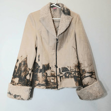 Save the queen women large faux fur jacket ar...