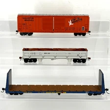 HO Roundhouse Walthers Athearn Freight Cars: Boxcar, Bulkhead Flat, Side Dump MW