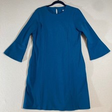 NWT J. Jill Ponte Knit Shift Dress M Persian Blue Minimalist Mature Modest