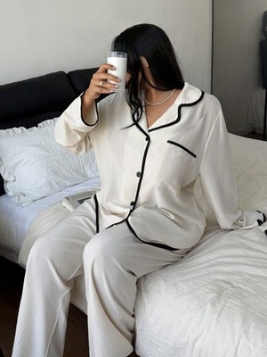 Dream Adore Plus Size Damen Pyjama Set mit Bubble Textur und Billig24