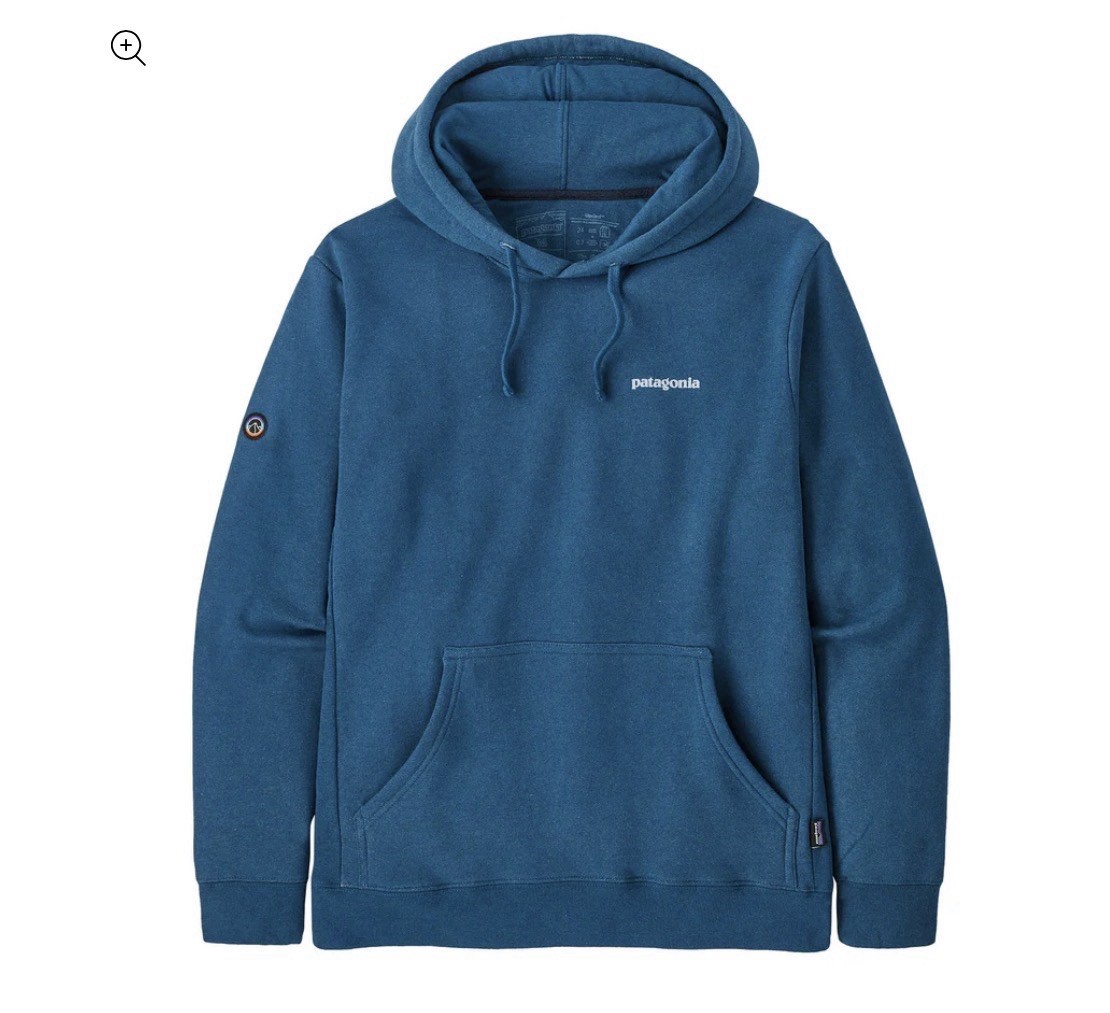 Patagonia Fiz  Roy Icon Uprisal Hoody Wavy Blue Pullover Hoodie Men's Size L