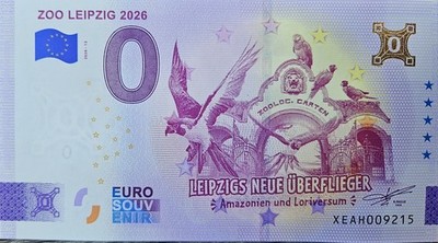 0 Euro Schein Zoo Leipzig 2026 XEAH 2026-13 Gold Hologramm