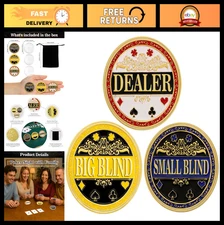 Professional Poker Chips Set with Dealer Button - Metal Texas Hold'em Accessorie