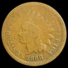 1866 Indian Head Cent - Antique United States of America 1c Penny Coin