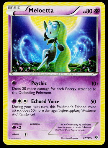 Meloetta (Boundaries Crossed) 77/149 Rare Deck Exclusives Pokemon Near Mint