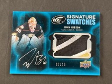 2016-17 UD ICE JOHN GIBSON SS-JG SIGNATURE SWATCHES BLACK PATCH AUTO 9/15 DUCKS