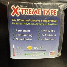 2 NOS X-Treme Tape Silicone Protective & Repair Wrap Seals Leak permanent NEW