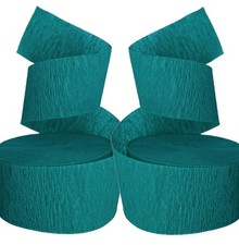 Teal Crepe Paper Streamers 2 Rolls 145 Ft Total Made in USA