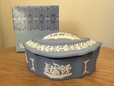 Wedgwood Blue Jasperware Trinket Box with Lid