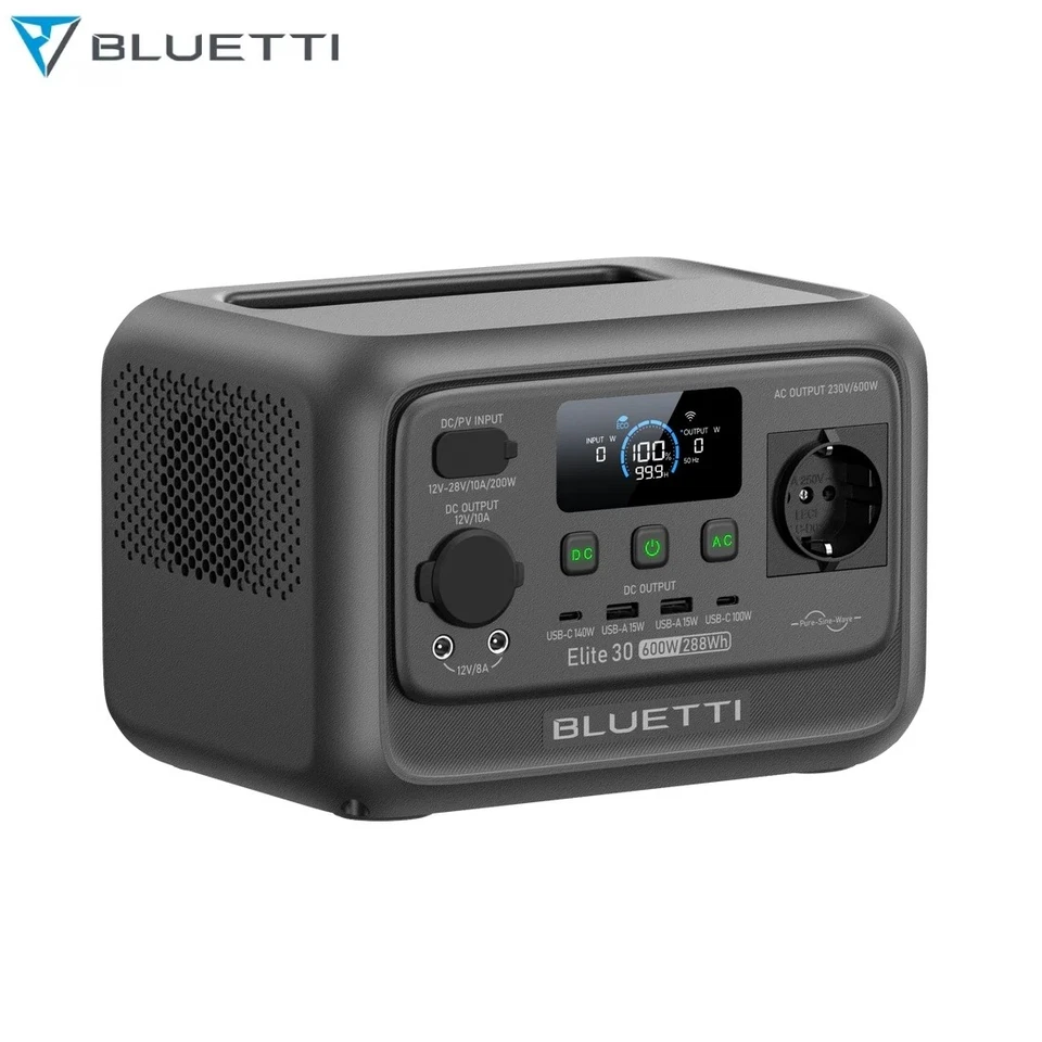BLUETTI Elite 30 V2 Powerstation Solargenerator 600W 288Wh Solarspeicher LiFePO4