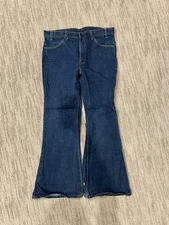 Vintage 1970s Levi's Orange Tab 684 Bell Bottom Jeans Tag Size 38 X 32