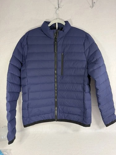 Rhoback Glide Down Jacket Men’s Medium Fleet Navy Blue Puffer Coat EUC Golf video thumbnail