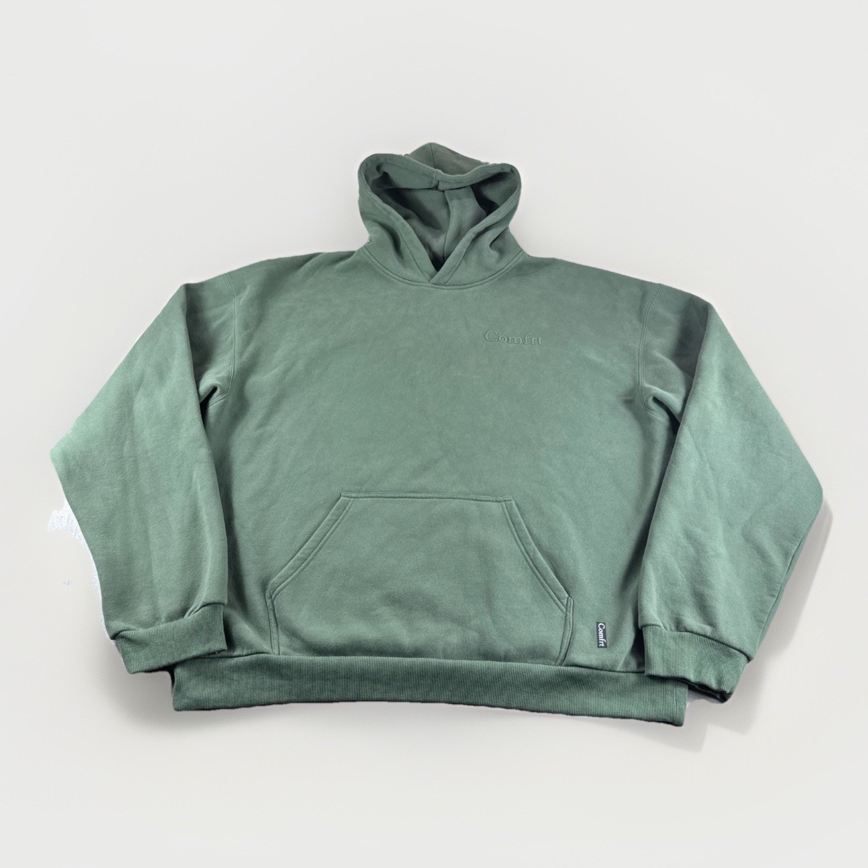 Comfrt Hoodie Mens 3XL Green Oversized Sweatshirt Pullover Sweater Kangaroo Pckt