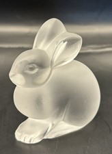 Lalique Crystal Rabbit Signed Figurine Paperweight 