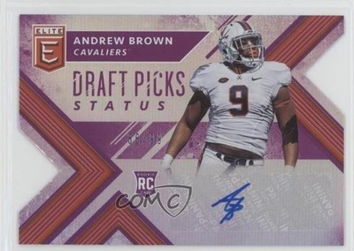 2018 Panini Elite Draft Picks Status Purple Die-Cut 86/99 Andrew Brown Auto 0c2