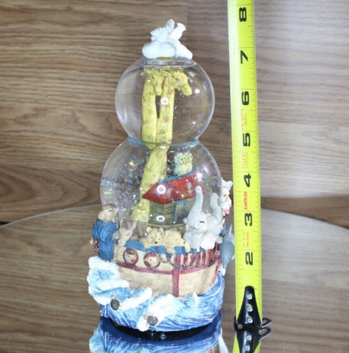 NOAH'S ARK Double SNOW GLOBE Glitter SAN FRANCISCO MUSIC BOX COMPANY Side by Sid - Picture 2 of 24