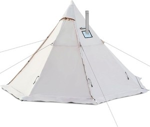 Hot Tent with Stove Jack, 4 Season 3-4 Person Tipi Tent for Camping, 8.2Ft Stand