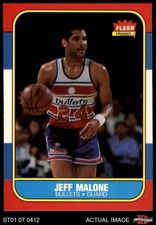 1986 Fleer #67 Jeff Malone Bullets (Wizards) RC Mississippi St 8 - NM/MT
