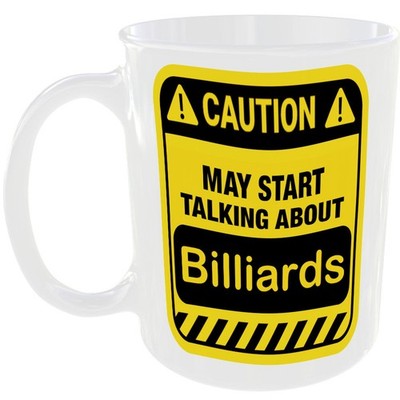 Vorsicht kann anfangen, über Billard zu sprechen Tasse lustig Sport Tasse Kaffee Tee Geschenk