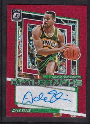 2023-24 DALE ELLIS AUTO PANINI DONRUSS OPTIC OPTI GRAPHS MOJO RED AUTOGRAPHS