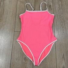 Aerie Wide Rib Scoop Full Coverage One Piece Swimsuit Retro Pink Size Xl Long