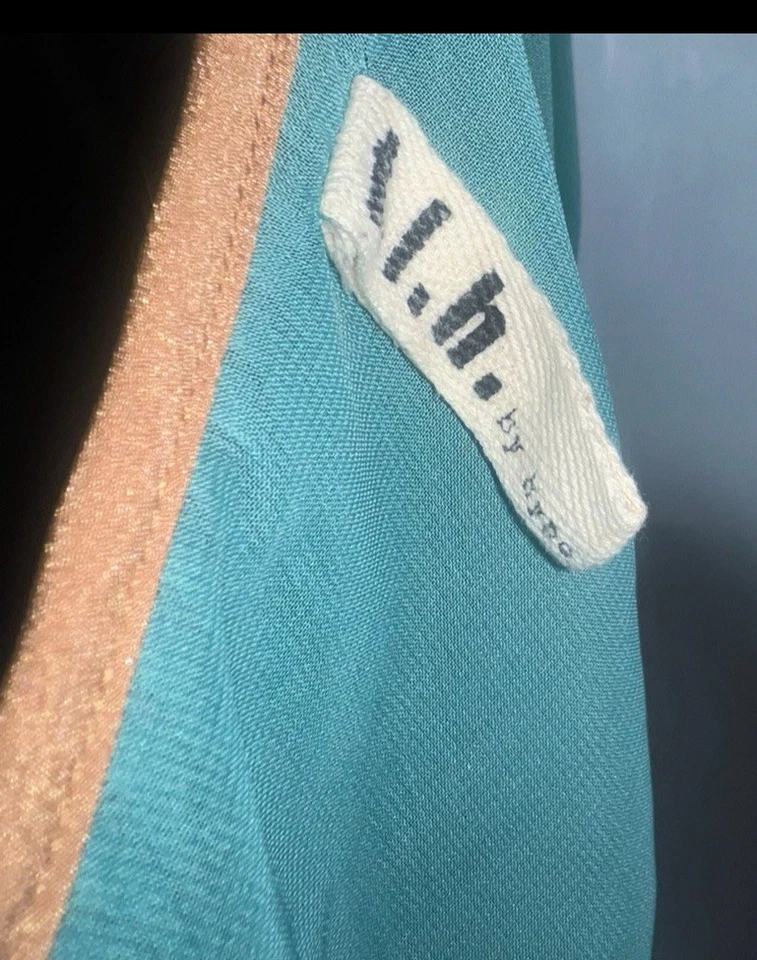 Vestido T.L.H By Hype de un hombro en capas transparente Teel dorado/bronceado para mujer talla XS Foto 3 de 4