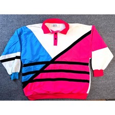 Vintage SFO San Francisco Originals Sweatshirt 90s Colorblock Pink Blue XL