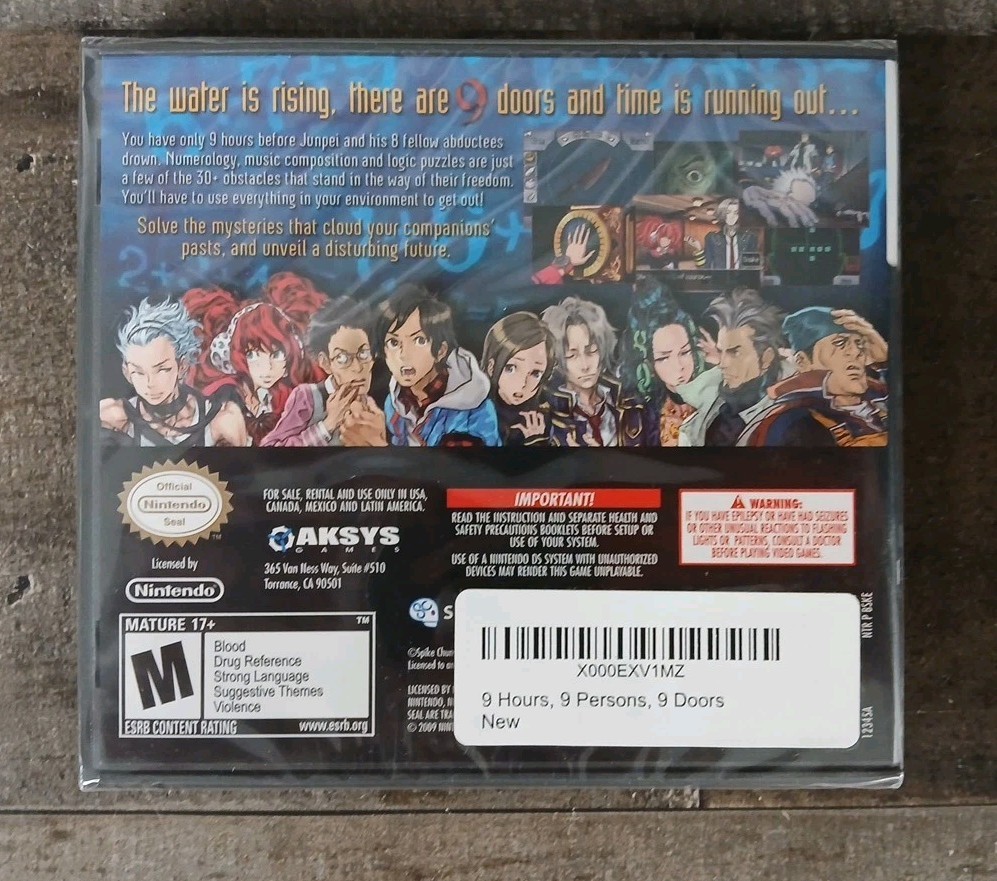 999: Nine Hours, Nine Persons, Nine Doors (Nintendo DS, 2010) for