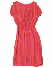 VINTAGE Womens A-Line Dress IT 44 Medium Multicoloured Striped Acetate CH23