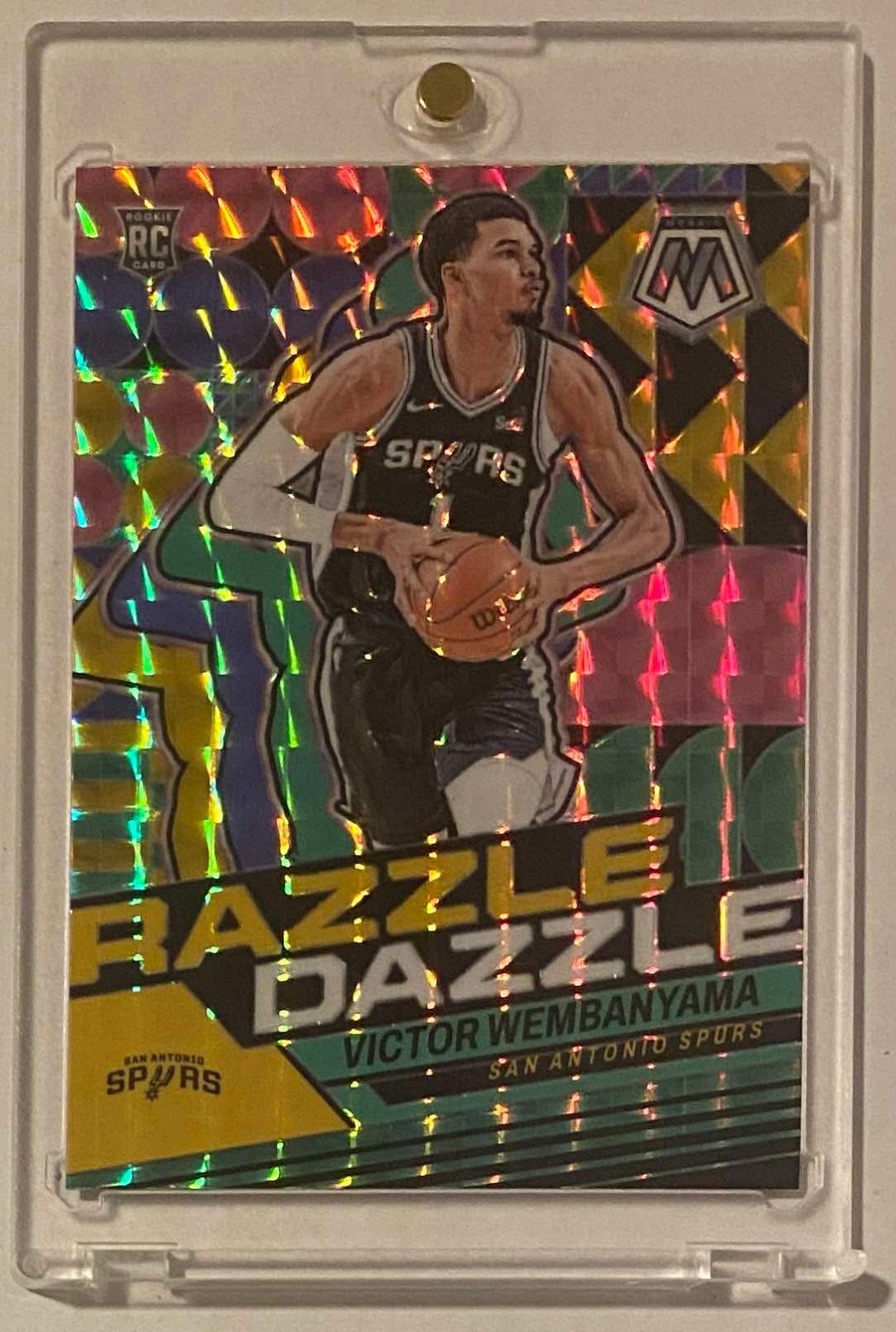 VICTOR WEMBANYAMA RC 2023 Mosaic Razzle Dazzle Prizm SSP Case Hit Rookie Card