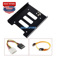 2.5 to 3.5 Bay SSD Metal Hard Drive HDD Mounting Bracket Adapter Tray  Cable