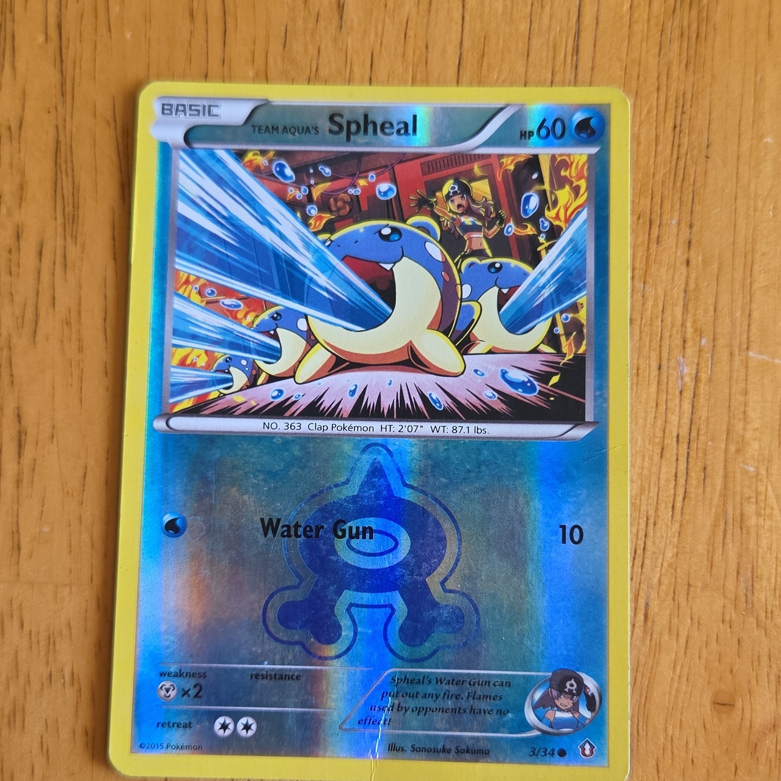 Pokemon TCG Team Aqua's Spheal 3/34 Double Crisis Reverse Holo