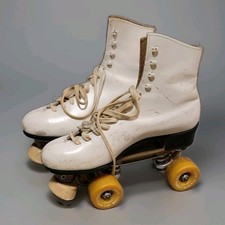 Riedell Roller Skates White Women  s Powell Bones Wheels Vintage Size 10.5