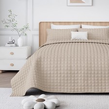 Luxury Velvet Quilt Set Queen Size, Comforter Set with Pillow Shams, Soft