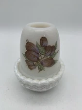 MOSSER Glass Mini Tea Lite Fairy Lamp Hand Painted Flower/Fruit