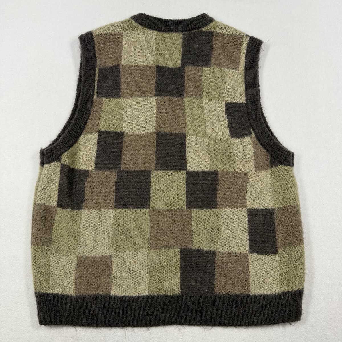 ベスト stussy WOBBLY CHECK SWEATER VEST Stussy Wobbly Check Sweater Vest Brown Size Small | eBay
