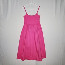 Old Navy Neon Pink Empire Midi Sun Dress Medium Sleeveless Knit Woven