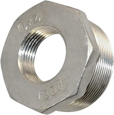 2" Male X 1" Female Thread Reducer Bushing Pipe Fitting, Adapter, Stainless Stee