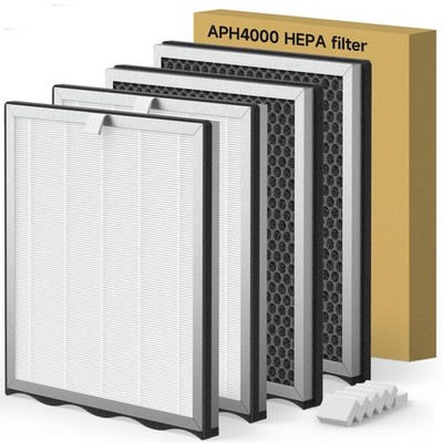 4 Packs Upgraded APH4000 Replacement Filter Compatible with KNKA APH4000 Air ...
