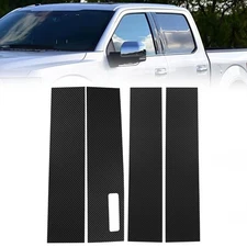 Carbon fiber Door Window Pillar Post Center Cover Decoration for Ford F150 2015+