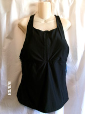 NWT Women's One Piece Plus Size Swim Suit Top Long Tankini 22W 3X Sol Borne 38